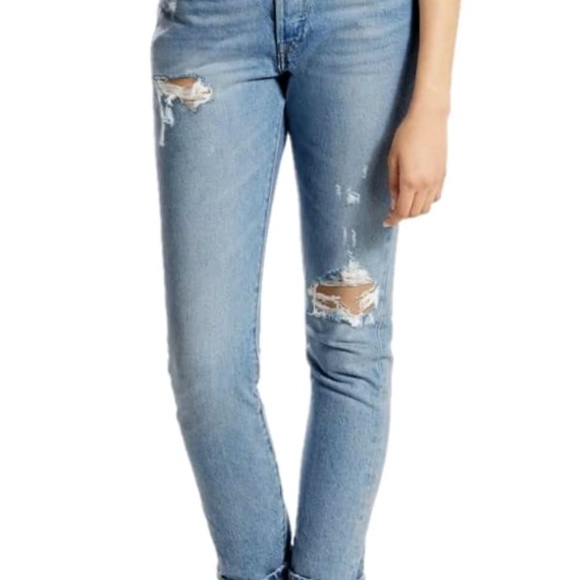 Levi's Denim - Women's Distressed Levi's Premium 501 Skinny Jeans Size W29